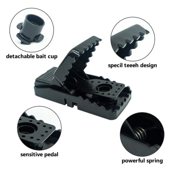 4 PACK Large Rat Trap Mouse Traps Best Humane Instant Kill Rodent Snap That Work - Picture 2 of 5